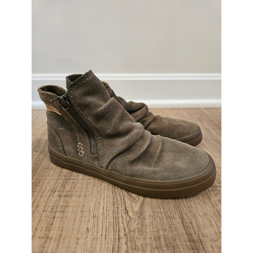 Sperry Crest Vibe Slouch Boots Womens 6 Brown Suede Side Zip Ankle Sneaker Boot